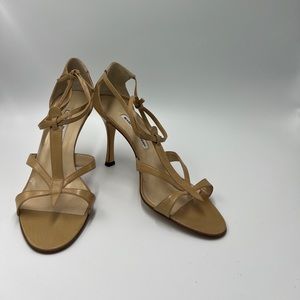 Manolo Blahnik Strappy kitten hills